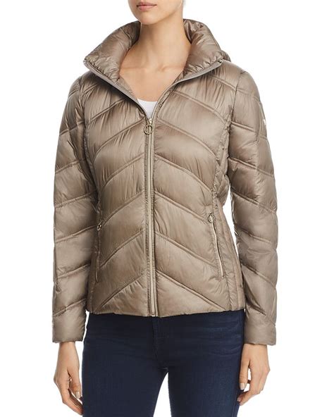 michael kors packable down jacket taupe